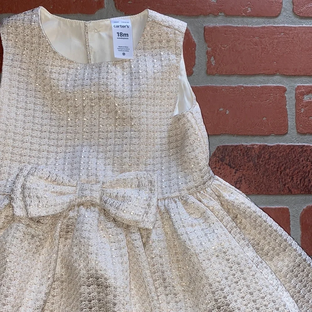 Babygirl gold shimmer formal Easter dress